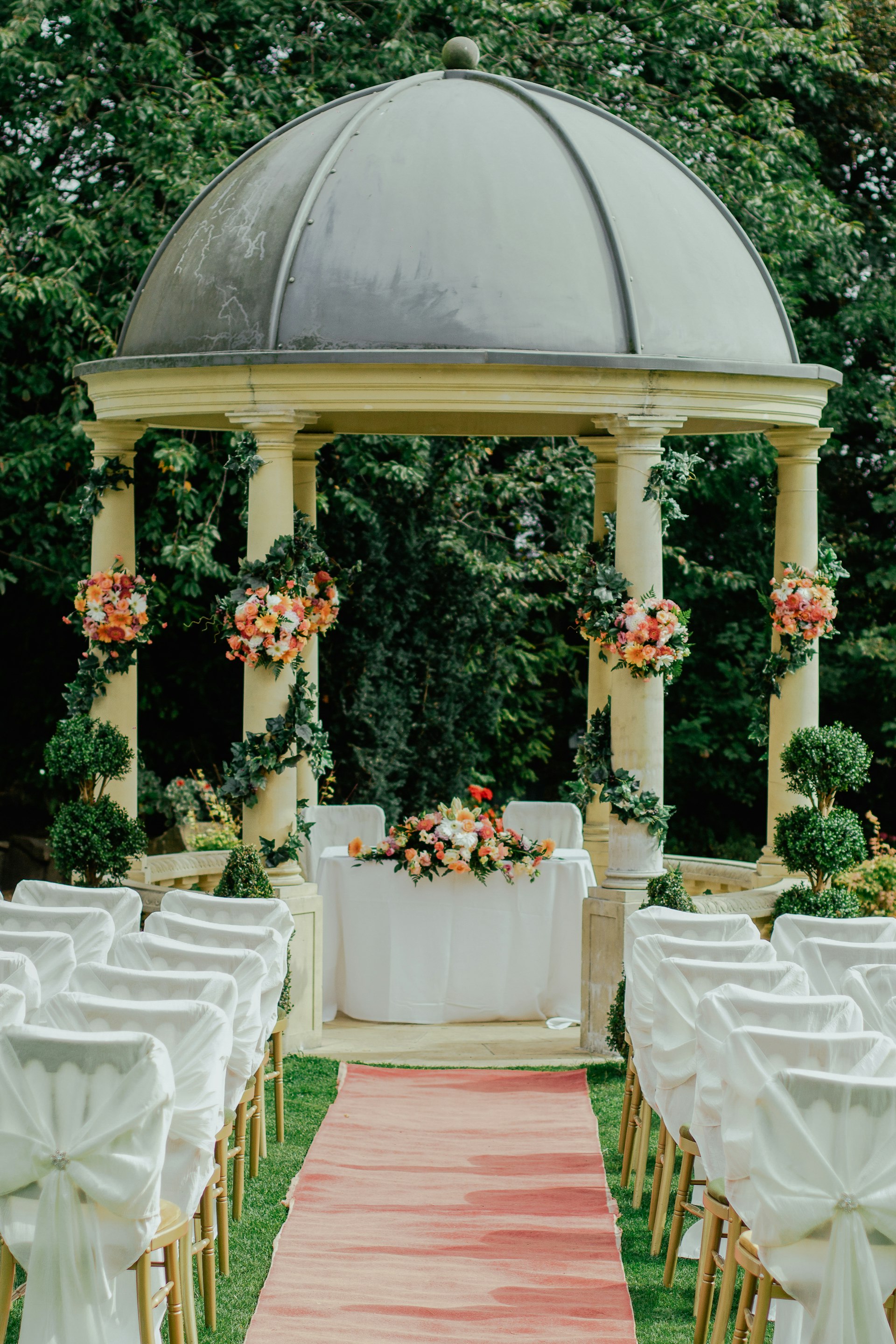 Bride and groom sharing a quiet moment outdoors